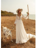 Long Sleeves Ivory Lace Chiffon Boho Wedding Dress Long Sleeves Ivory Lace Chiffon Boho Wedding Dress